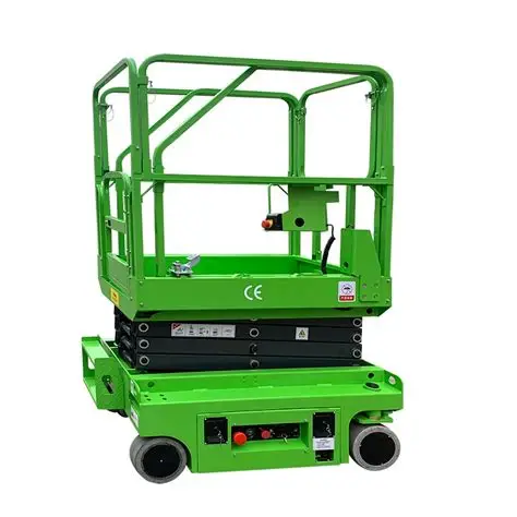 Diesel scissor lift on outdoor site in Mumbai